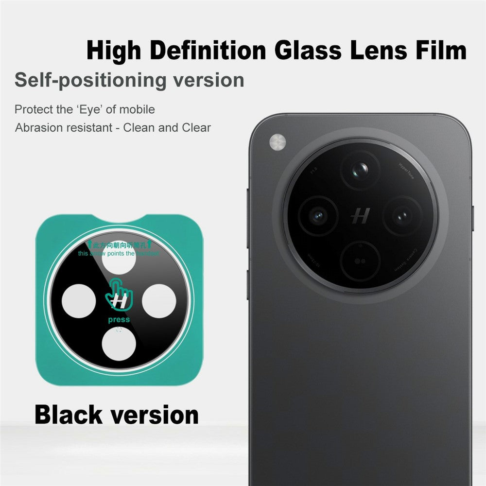 IMAK For Oppo Find X8s+ 5G Tempered Glass Camera Lens Protector with Self Positioning Frame (Black Version)
