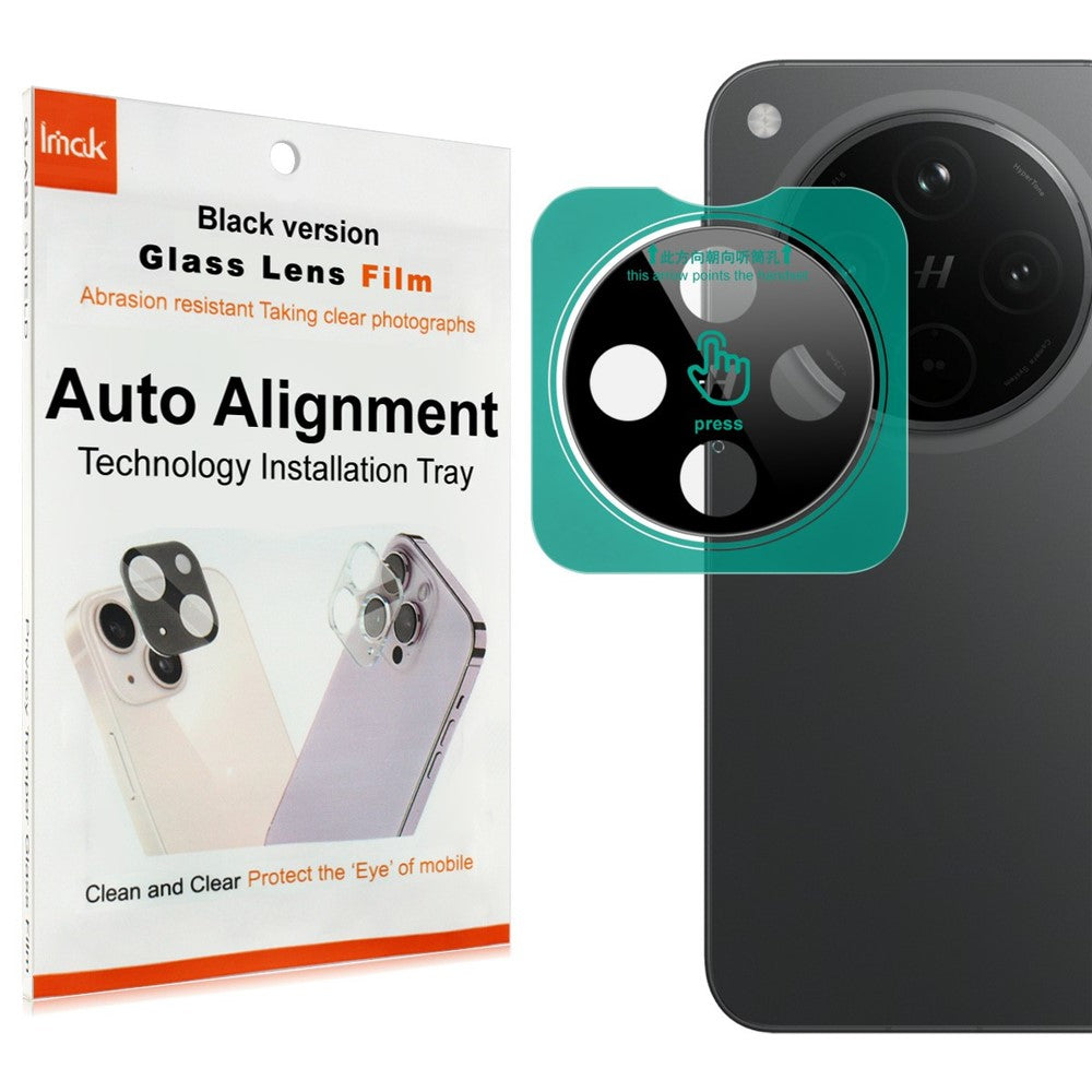 IMAK For Oppo Find X8s+ 5G Tempered Glass Camera Lens Protector with Self Positioning Frame (Black Version)