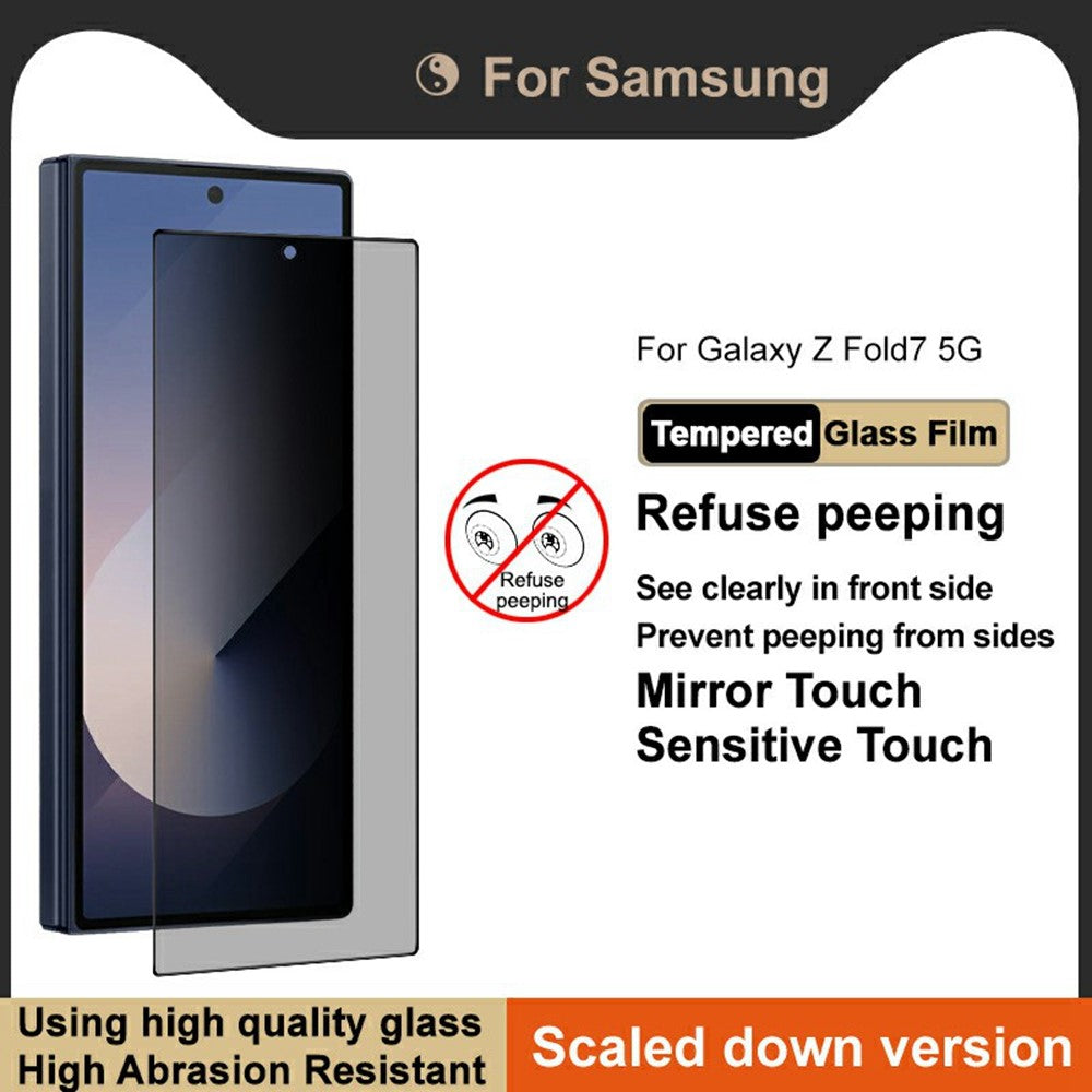 IMAK til Samsung Galaxy Z Fold8 Ultra / Z Fold7 5G Hærdet Glas Skærmbeskytter Fuldklæbende Anti-Spion Telefonskærmsfilm (Skaleret Version)