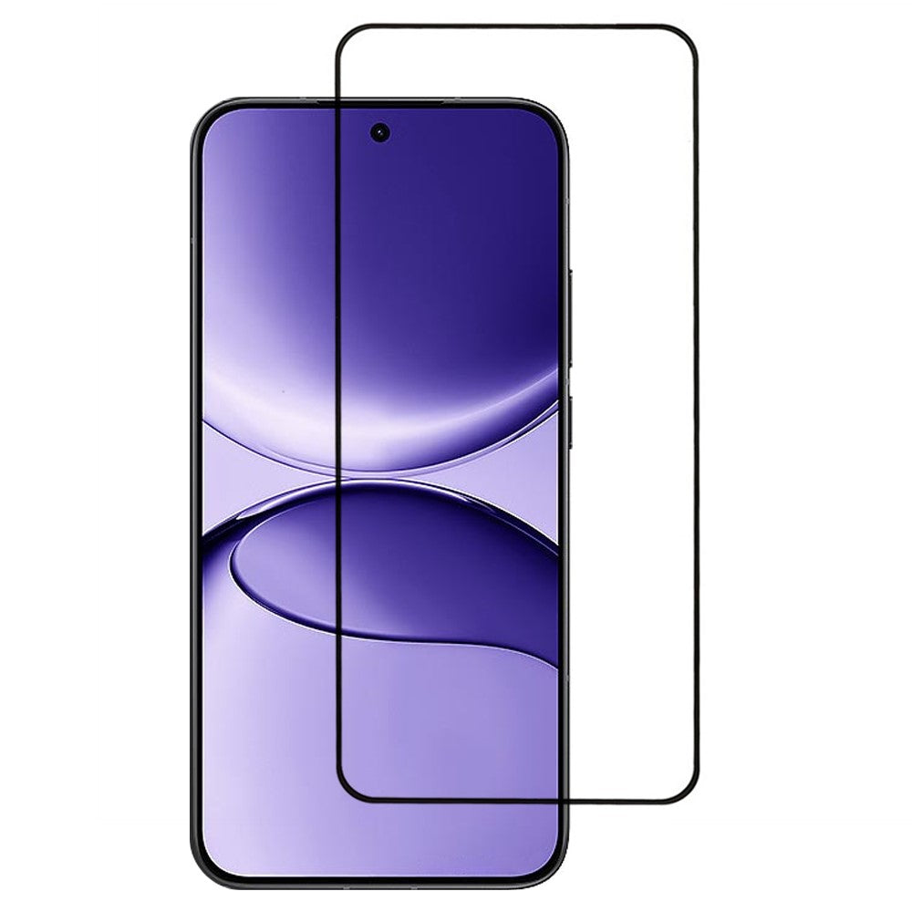 For Xiaomi Poco F7 5G / Redmi Turbo 4 Pro 5G Tempered Glass Electroplating Anti-Fingerprint Silk Printing Full Glue Screen Protector