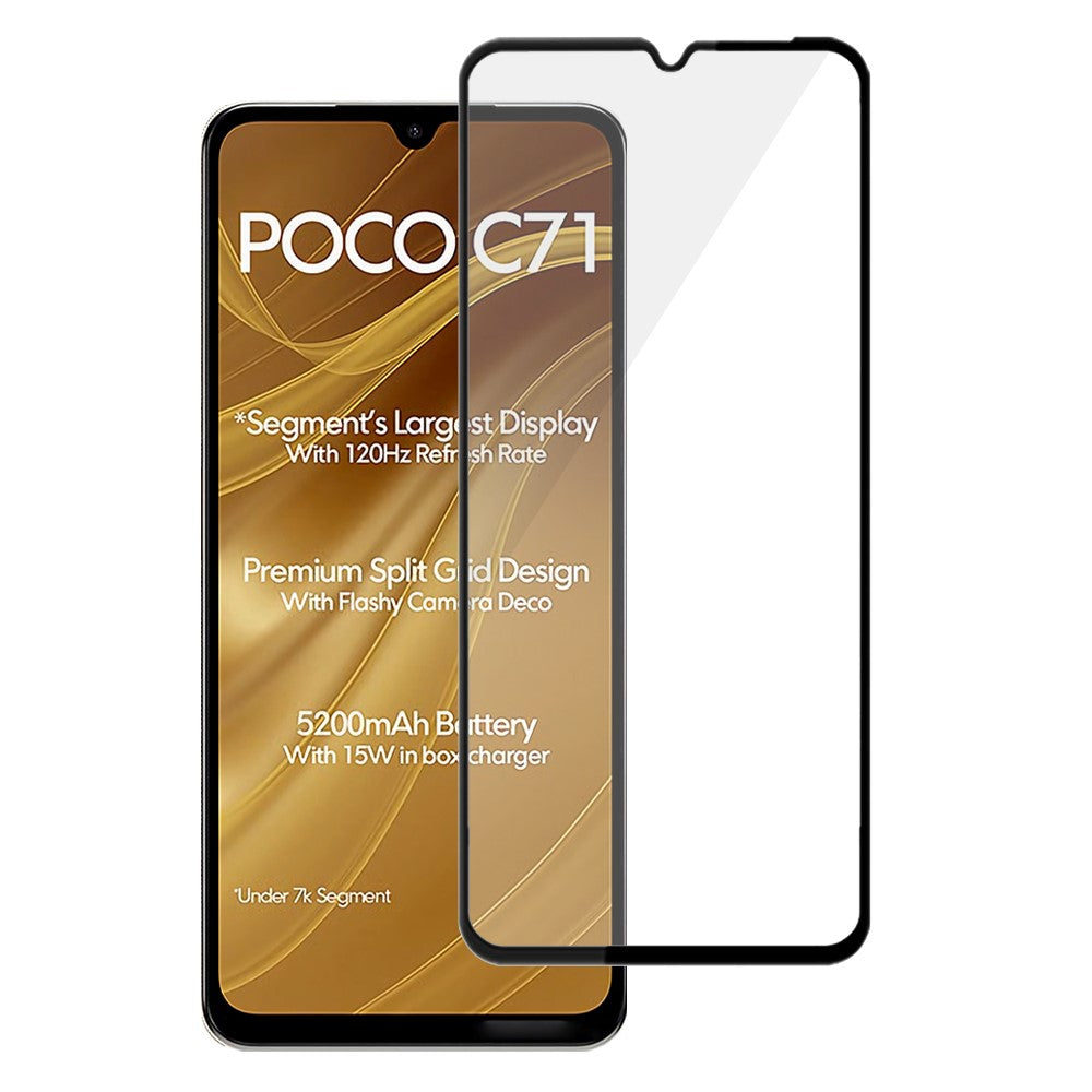MOCOLO Screen Protector For Xiaomi Poco C71 4G / C75 4G / 5G / Redmi 14C 4G / 14R 5G , Anti-Shatter Silk Printing Tempered Glass Film
