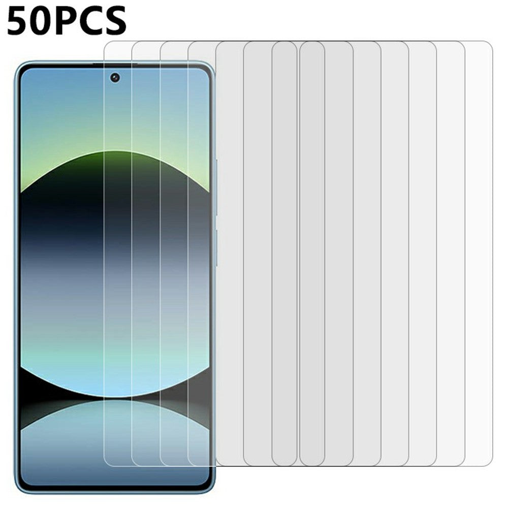 50Pcs For Xiaomi Redmi Note 14S 4G Screen Protector Full Glue Tempered Glass Clear Screen Film (No Package, with Wipes Set, Dust-absorber, Guide Sticker)