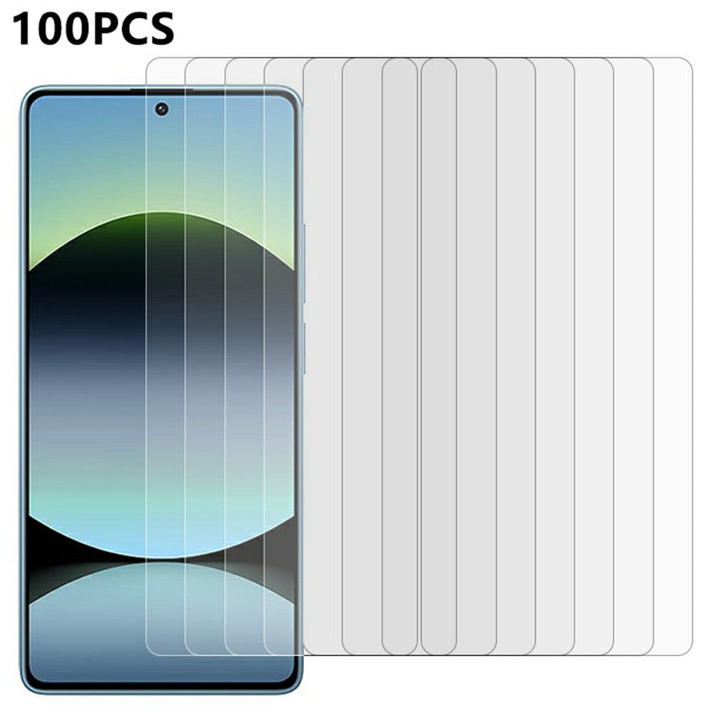 100Pcs For Xiaomi Redmi Note 14S 4G Screen Protector Anti-Scratch Tempered Glass Film (No Package, with Wipes Set, Dust-absorber, Guide Sticker)