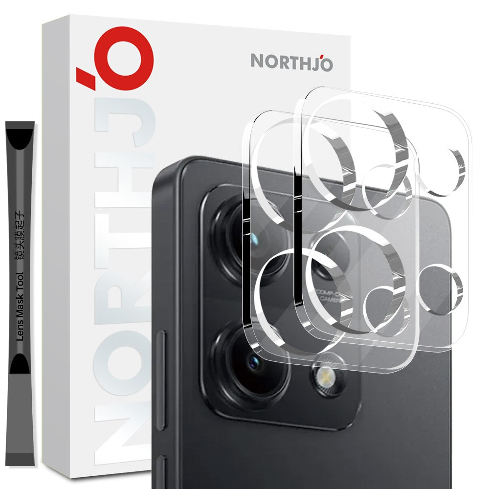 NORTHJO 2Pcs For Xiaomi Redmi Note 14S 4G Tempered Glass Camera Lens Protector Clear 3D Integrated Full Coverage
