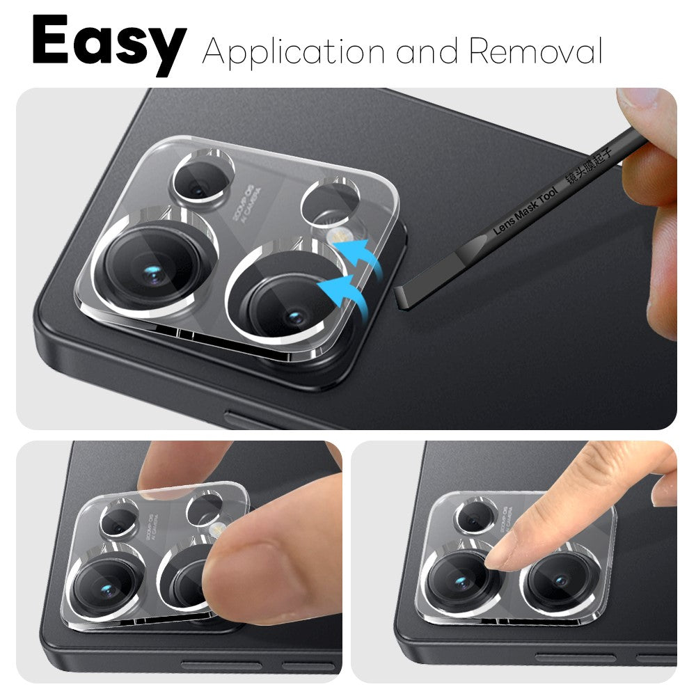 NORTHJO 2Pcs For Xiaomi Redmi Note 14S 4G Tempered Glass Camera Lens Protector Clear 3D Integrated Full Coverage
