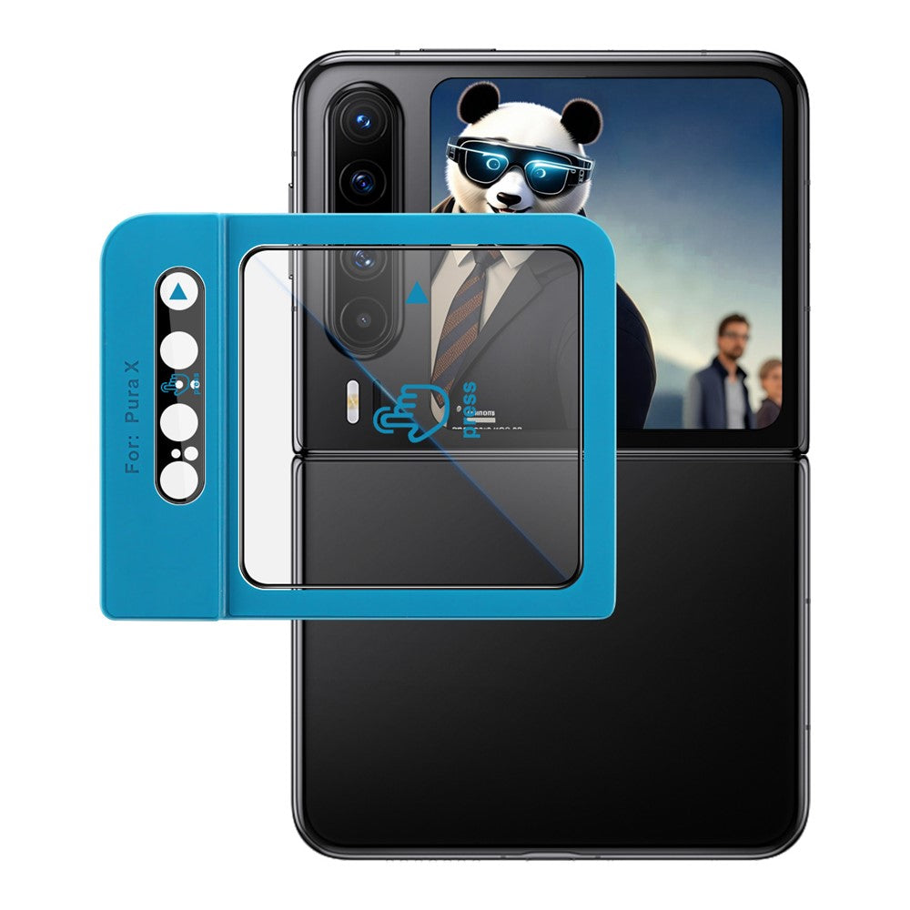 IMAK For Huawei Pura X Camera Lens Film + Rear Screen Protector with Self Positioning Frame (Black Version)