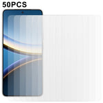 50 st skärmskydd för Xiaomi Poco F7 Pro 5G / F7 Ultra 5G heltäckande härdat glas, klar skärmfilm (ingen förpackning, med våtservetter, dammuppsamlare, guideklistermärke)