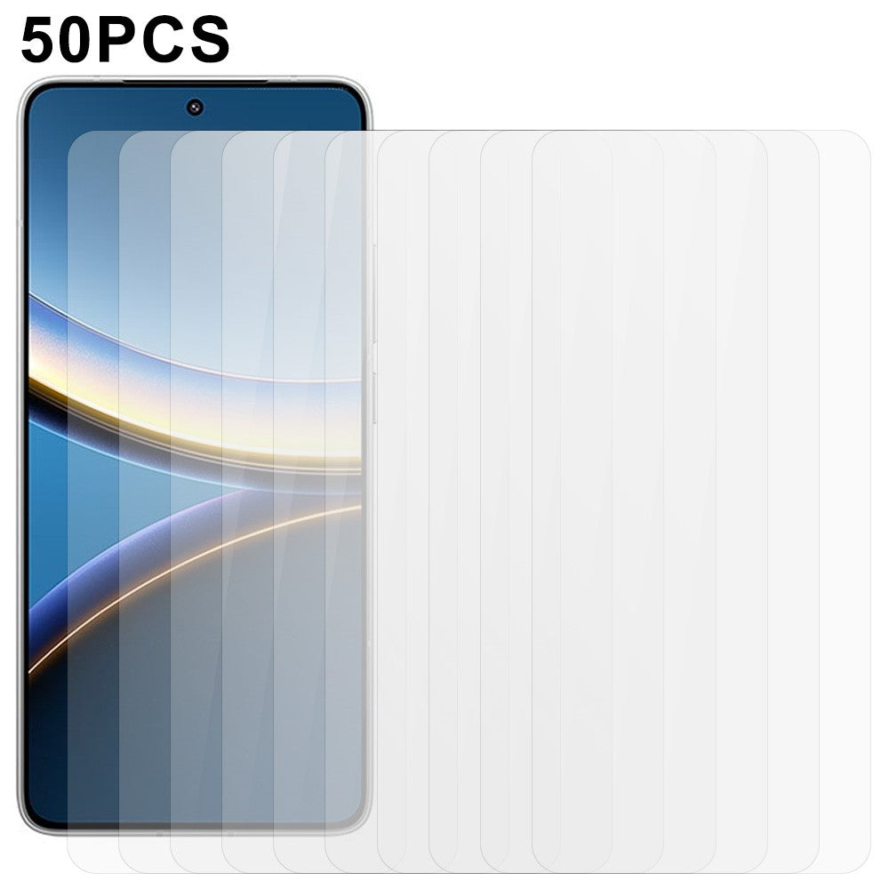 50 st skärmskydd för Xiaomi Poco F7 Pro 5G / F7 Ultra 5G heltäckande härdat glas, klar skärmfilm (ingen förpackning, med våtservetter, dammuppsamlare, guideklistermärke)