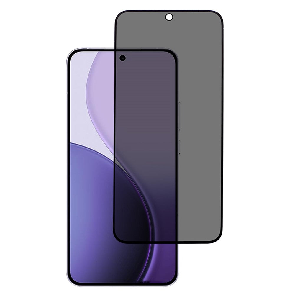 For Oppo Reno14 Pro 5G (Global) Anti-Peep Tempered Glass Full Covering Silk Printing Screen Protector