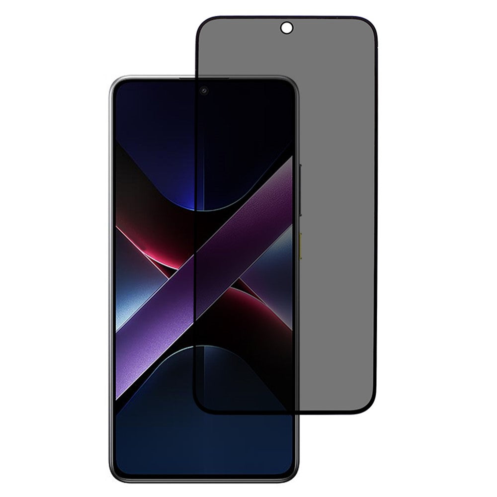 For Xiaomi Poco X7 Pro 5G  /  Redmi Turbo 4 5G Anti-Peep Tempered Glass Full Covering Silk Printing Screen Protector