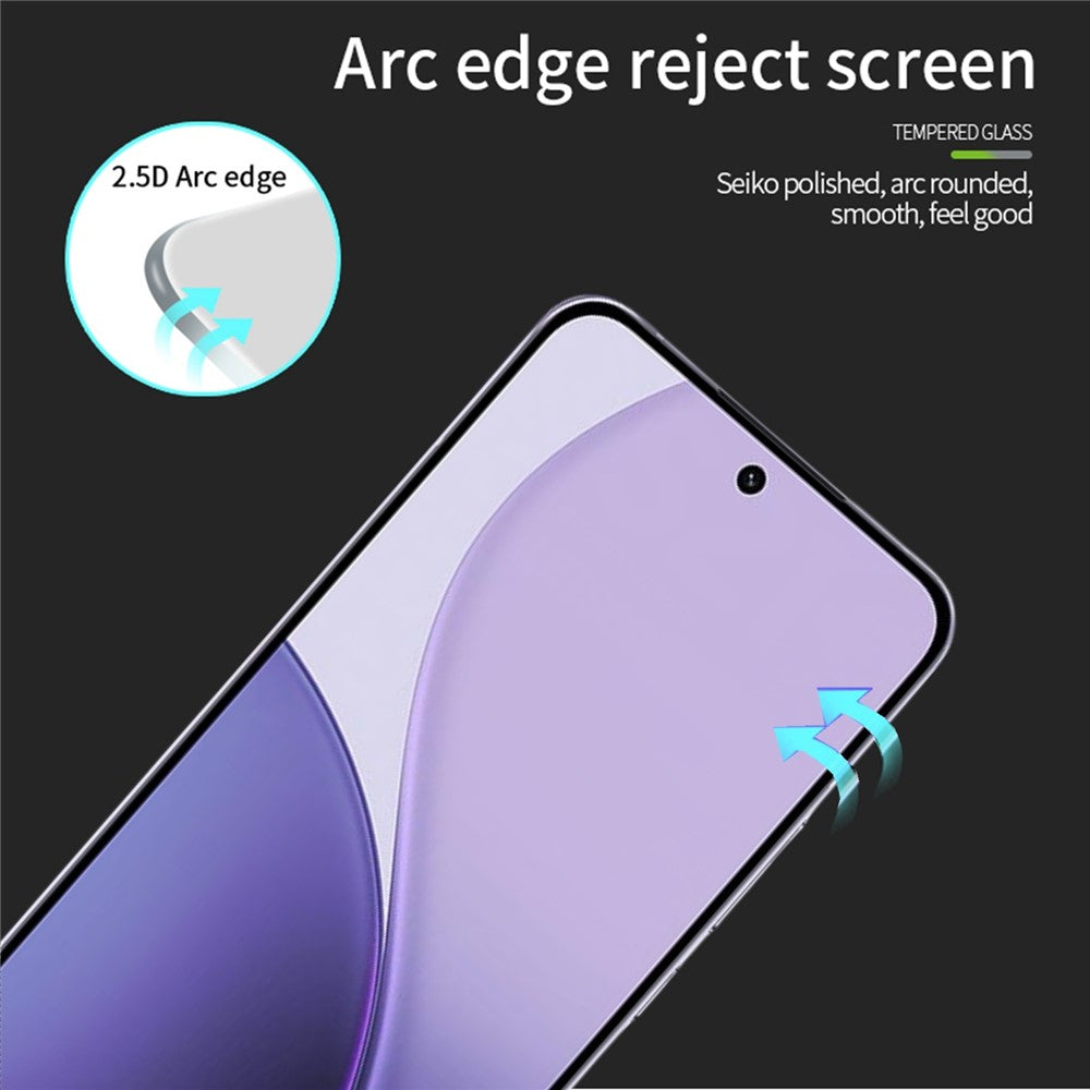MOFI For Oppo Reno14 Pro 5G Screen Protector  9H Full Glue Full Coverage High Aluminum-Silicon Glass Film
