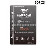 UNIPROVE 50Pcs EPU Hydrogel Screen Protector Self Healing Anti Spy HD Cellphone Film Full Coverage