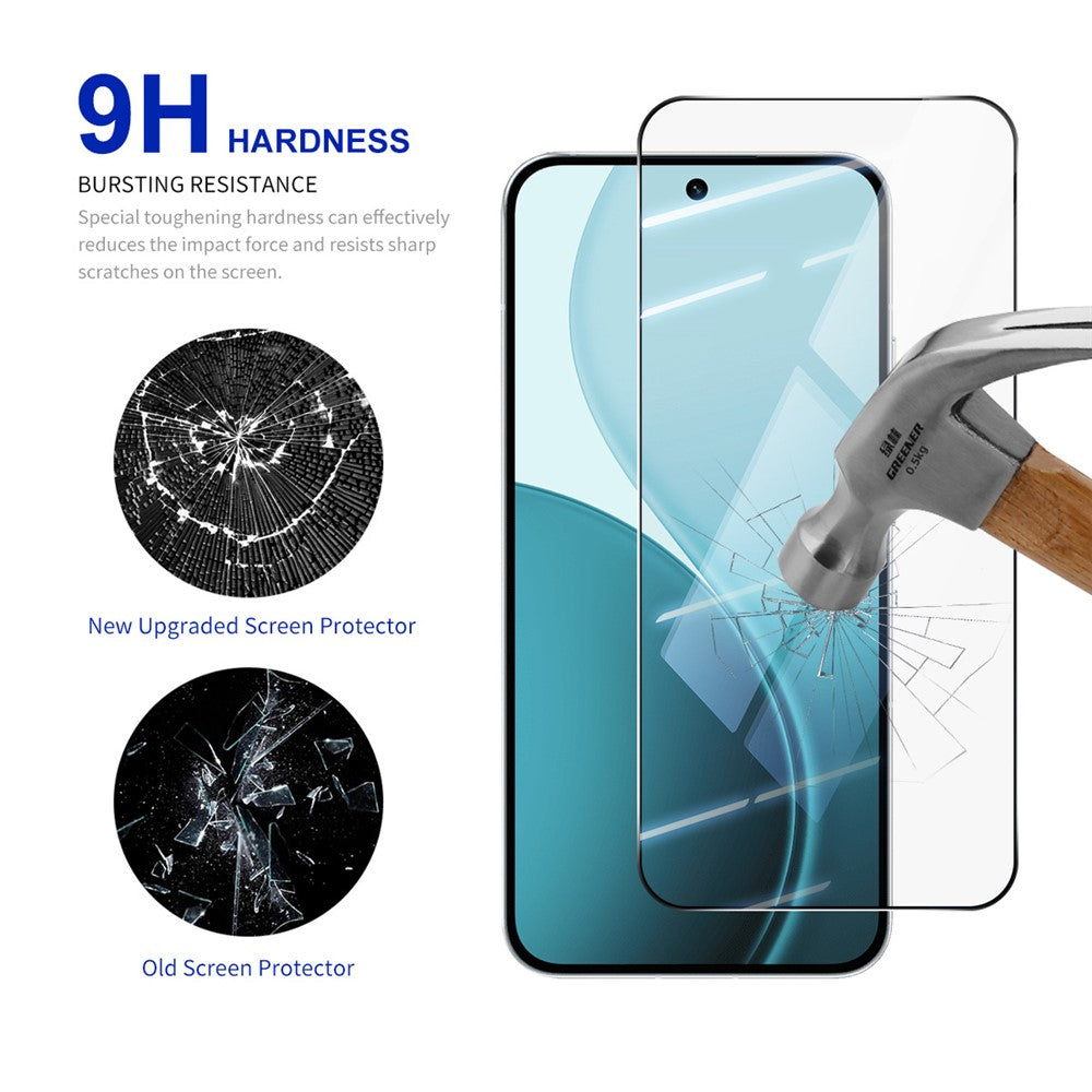 RURIHAI 10 st för Oppo Reno14 Pro 5G (Global) Hög aluminium-kiselglasfilm 0,26 mm 2,5D skärmskydd