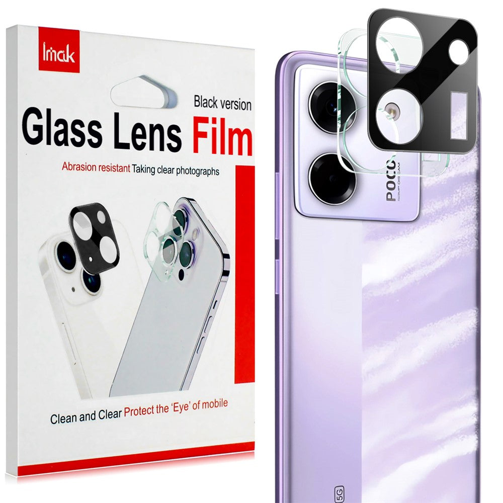 IMAK For Xiaomi Poco M7 Pro 5G Camera Lens Protector Tempered Glass HD Clear Lens Film (Black Version)