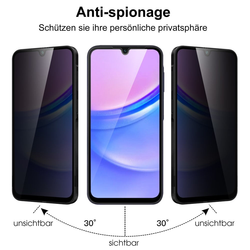 Samsung Galaxy A18 5G / A18 4G / A17 5G / A17 4G / A26 5G Härdat Glas Skärmskydd 2.5D Arc Edge Anti-Spionfilm