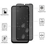 Hærdet glas-skærmbeskyttelse til Samsung Galaxy A08 5G / A08 4G / A07 5G / A07 4G / A06 5G / A06 4G, 2.5D Arc Edge anti-spionfilm