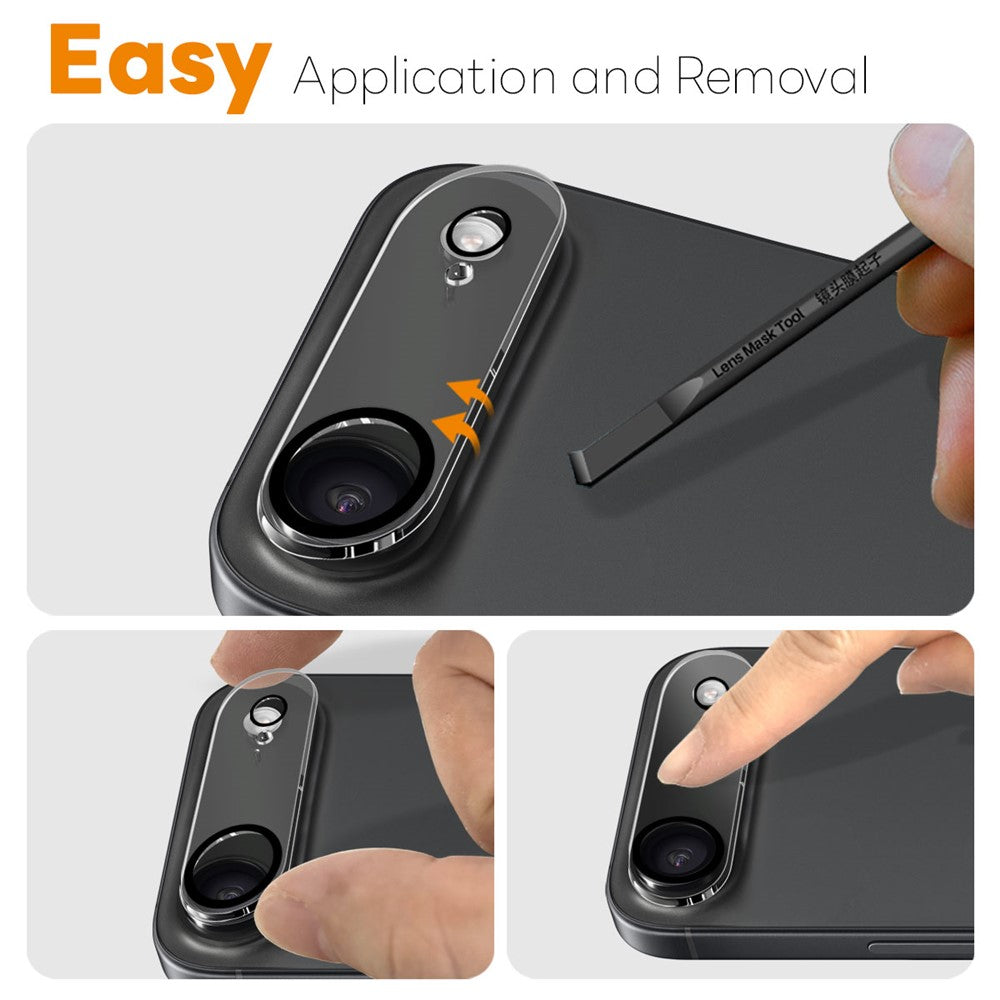NORTHJO For iPhone Air Camera Lens Protector Black Circles 3D Full Coverage Clear Tempered Glass Lens Film
