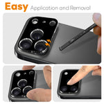 NORTHJO For iPhone 17 Pro Max Camera Lens Protector Black Silk Printing 3D Clear Tempered Glass Lens Film