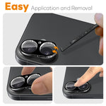 NORTHJO 2Pcs For iPhone 17 Camera Lens Protector Black Silk Printing 3D Clear Tempered Glass Lens Film