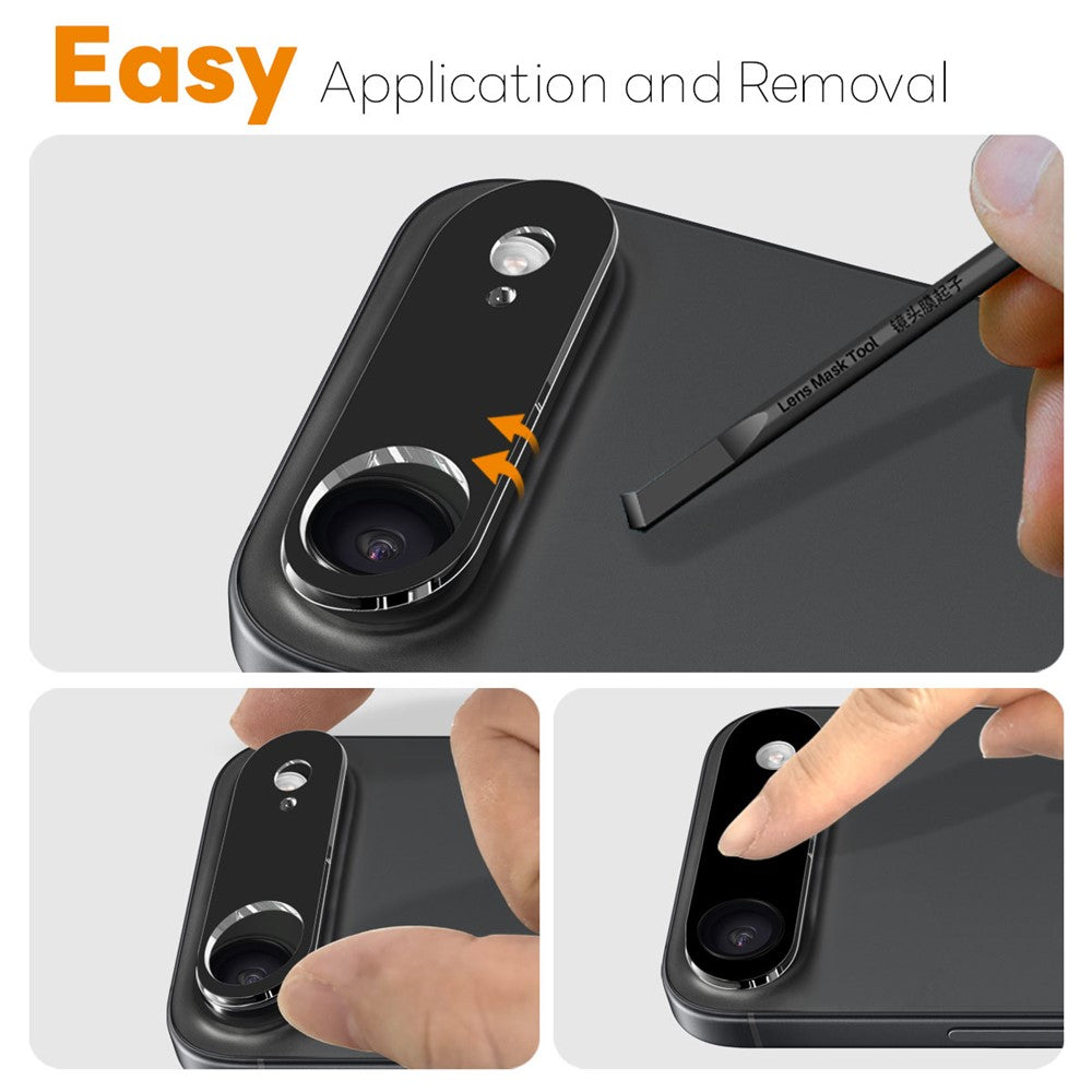 NORTHJO 2Pcs For iPhone Air Camera Lens Protector Black Silk Printing 3D Clear Tempered Glass Lens Film