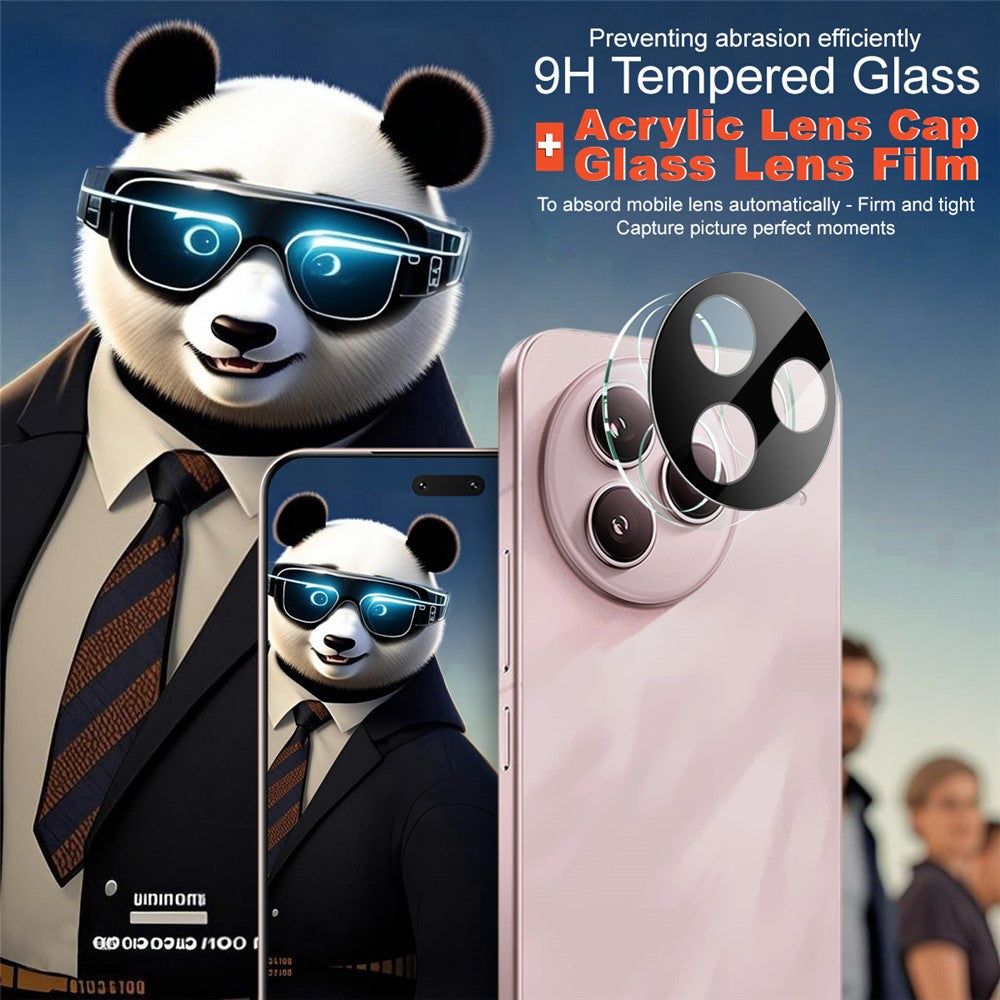 IMAK til Xiaomi Civi 5 Pro 5G, hærdet glaslinsefilm + akrylbeskyttelse (sort version)