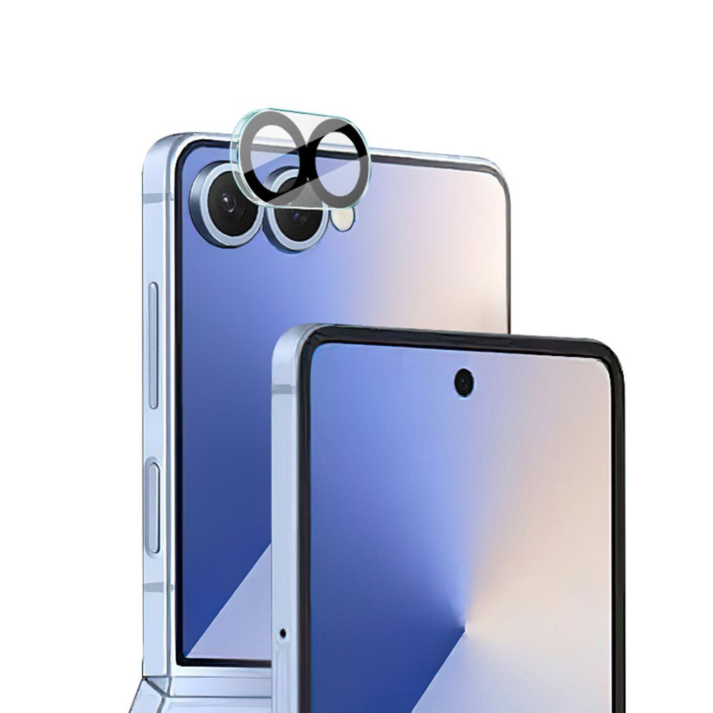 IMAK For Samsung Galaxy Z Flip8 / Z Flip7 5G Tempered Glass Camera Lens Protector Acrylic Lens Cap (Black Circle Design)