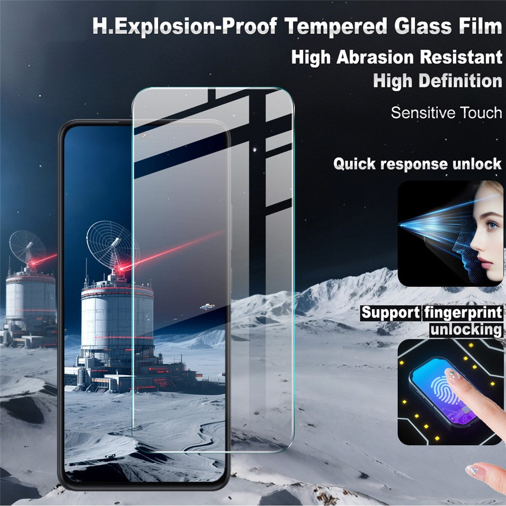 IMAK H-serien skærmbeskytter til Oppo K13 5G / K12s, hærdet glas, HD-klar film (fingeraftrykslåsning)