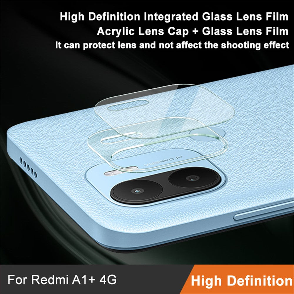 IMAK För Xiaomi Redmi A1 4G / Redmi A1+ 4G Integrerad Kameralinsskydd Stöttålig Transparent Härdat Glaslinsfilm + Akryllinsskydd
