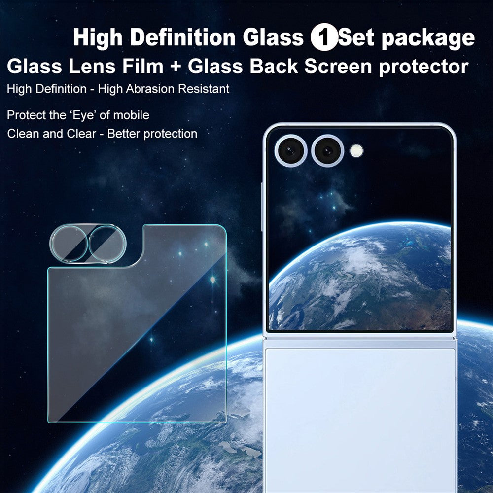 IMAK kameralinsefilm + hærdet glas-bagsideskærmbeskyttelse til Samsung Galaxy Z Flip8 / Z Flip7 5G
