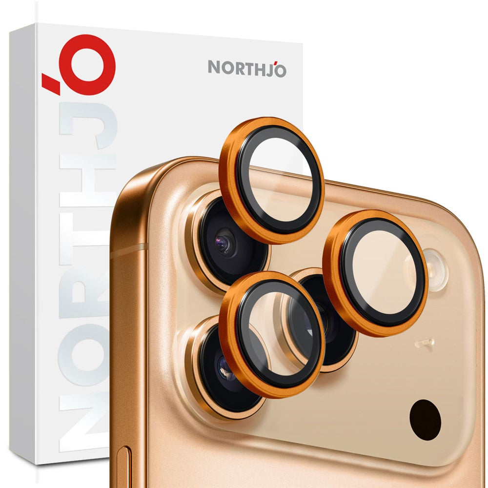 NORTHJO til iPhone 17 Pro Max / 17 Pro Kameralinsebeskytter Hærdet glas linsefilm Metalringbeskytter 1:1 Originalt design