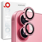 NORTHJO 1 sæt til iPhone 17 Hærdet glas kameralinsefilm CD Veins Metal Ring Linsebeskytter