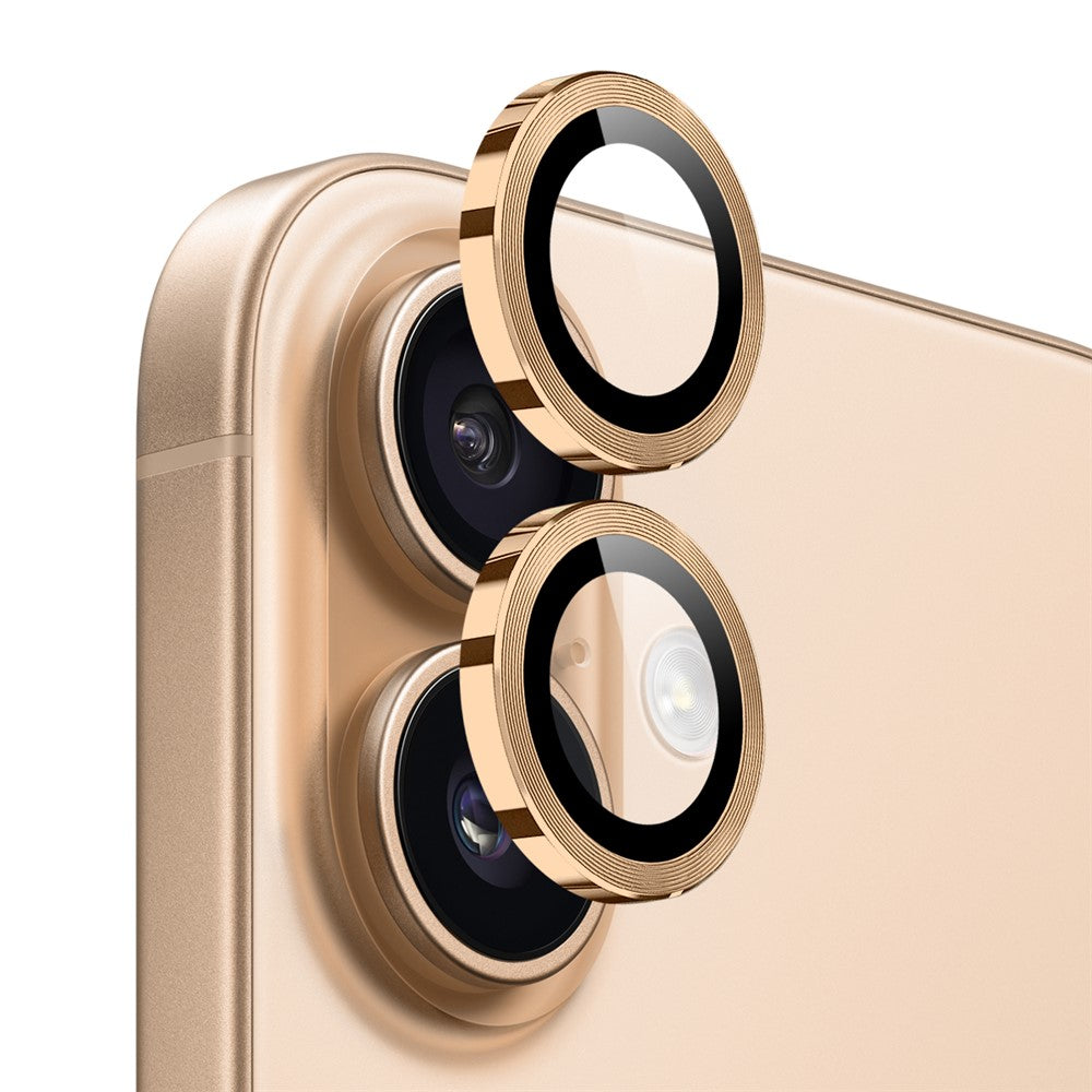 NORTHJO 1 sæt til iPhone 17 Hærdet glas kameralinsefilm CD Veins Metal Ring Linsebeskytter