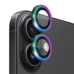 NORTHJO 1 sæt til iPhone 17 Hærdet glas kameralinsefilm CD Veins Metal Ring Linsebeskytter