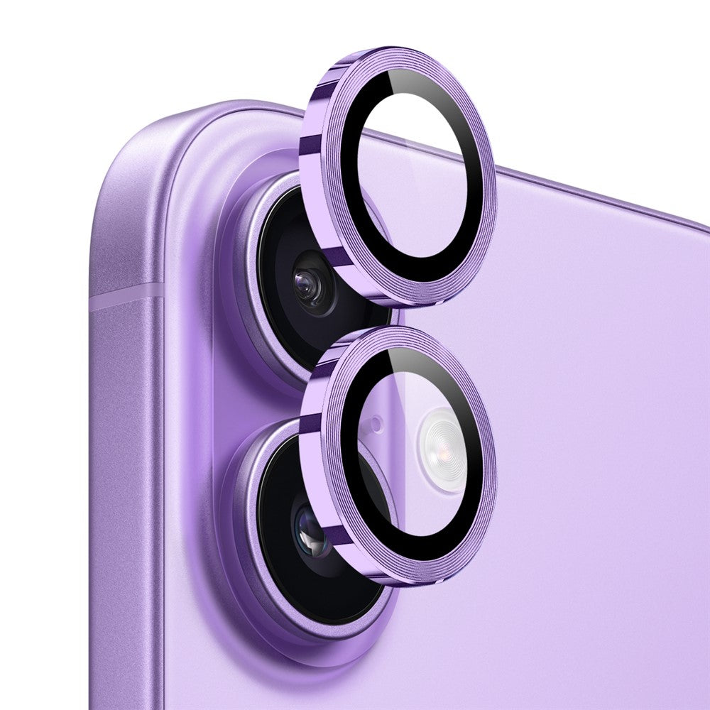 NORTHJO 1 sæt til iPhone 17 Hærdet glas kameralinsefilm CD Veins Metal Ring Linsebeskytter