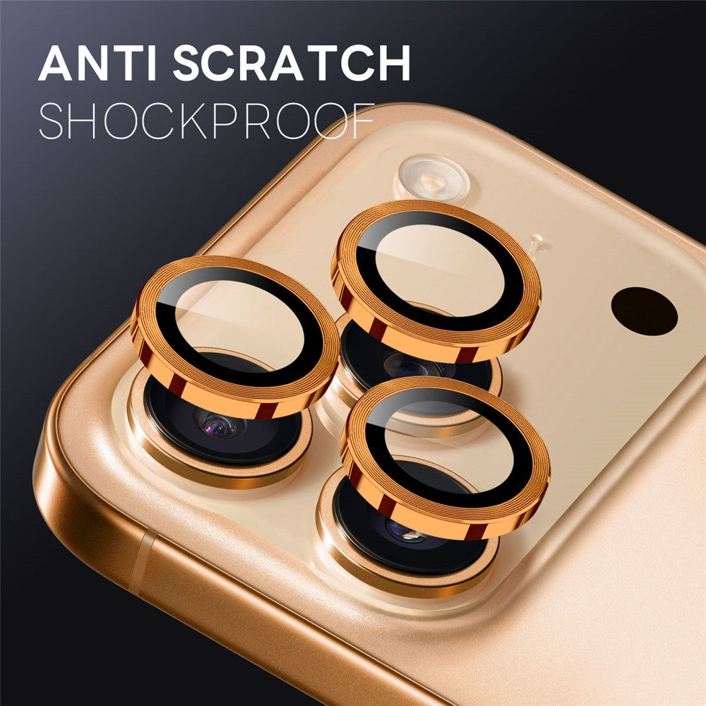NORTHJO 1 sæt til iPhone 17 Pro Max / 17 Pro hærdet glas kameralinsefilm CD-årer metalring linsebeskyttelse