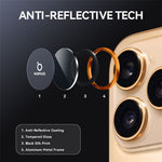NORTHJO 1 sæt til iPhone 17 Pro Max / 17 Pro hærdet glas kameralinsefilm CD-årer metalring linsebeskyttelse
