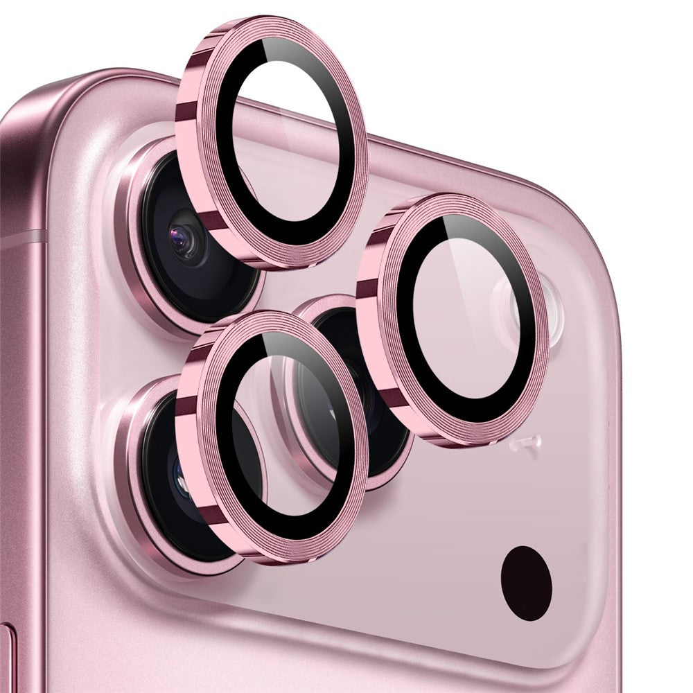 NORTHJO 1 sæt til iPhone 17 Pro Max / 17 Pro hærdet glas kameralinsefilm CD-årer metalring linsebeskyttelse