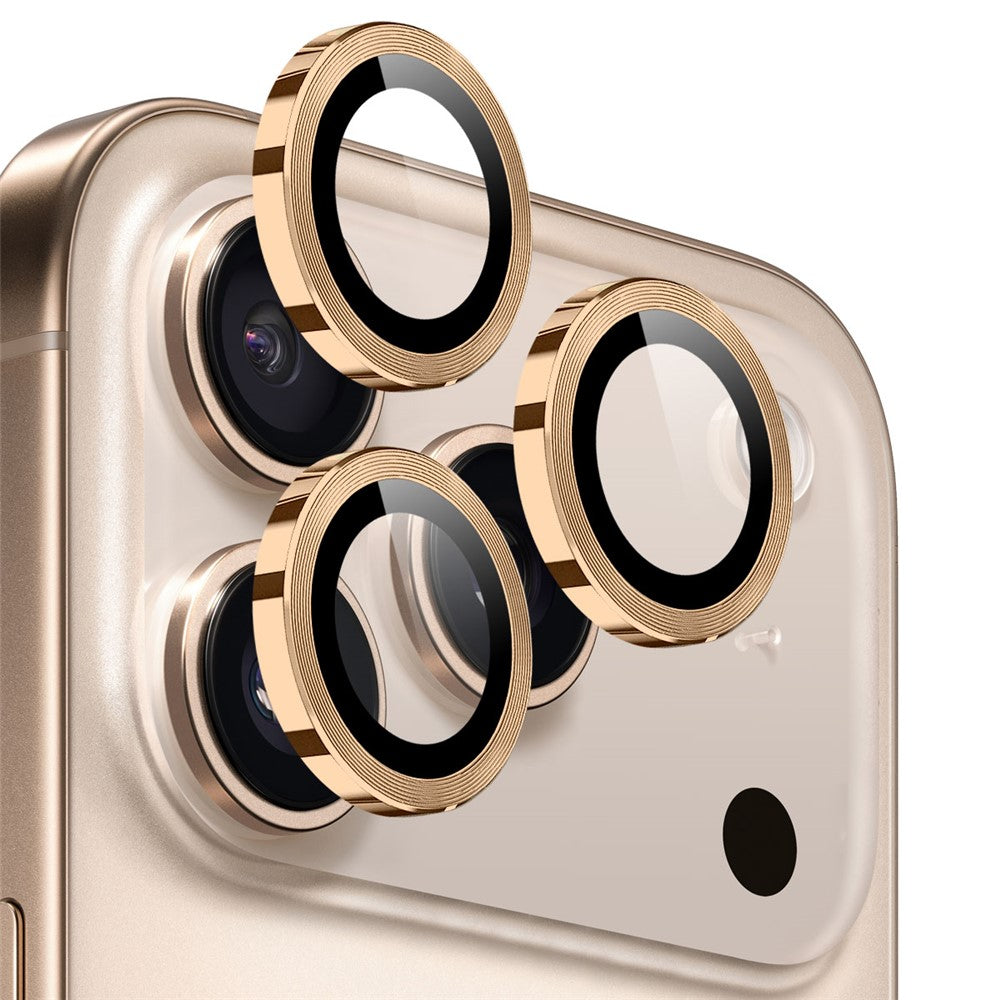 NORTHJO 1 sæt til iPhone 17 Pro Max / 17 Pro hærdet glas kameralinsefilm CD-årer metalring linsebeskyttelse