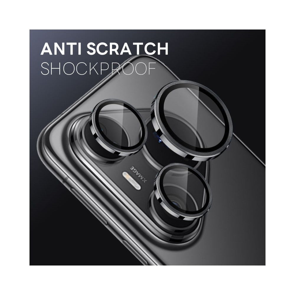 NORTHJO kameralinsefilm til Huawei Pura 80 Pro / 80 Pro+, 1 sæt, CD-mønstret metalring med linsebeskyttelse