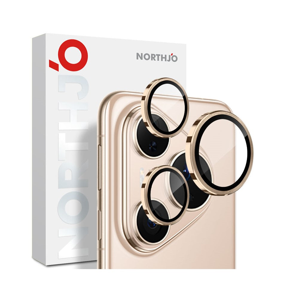 NORTHJO kameralinsefilm til Huawei Pura 80 Pro / 80 Pro+, 1 sæt, CD-mønstret metalring med linsebeskyttelse