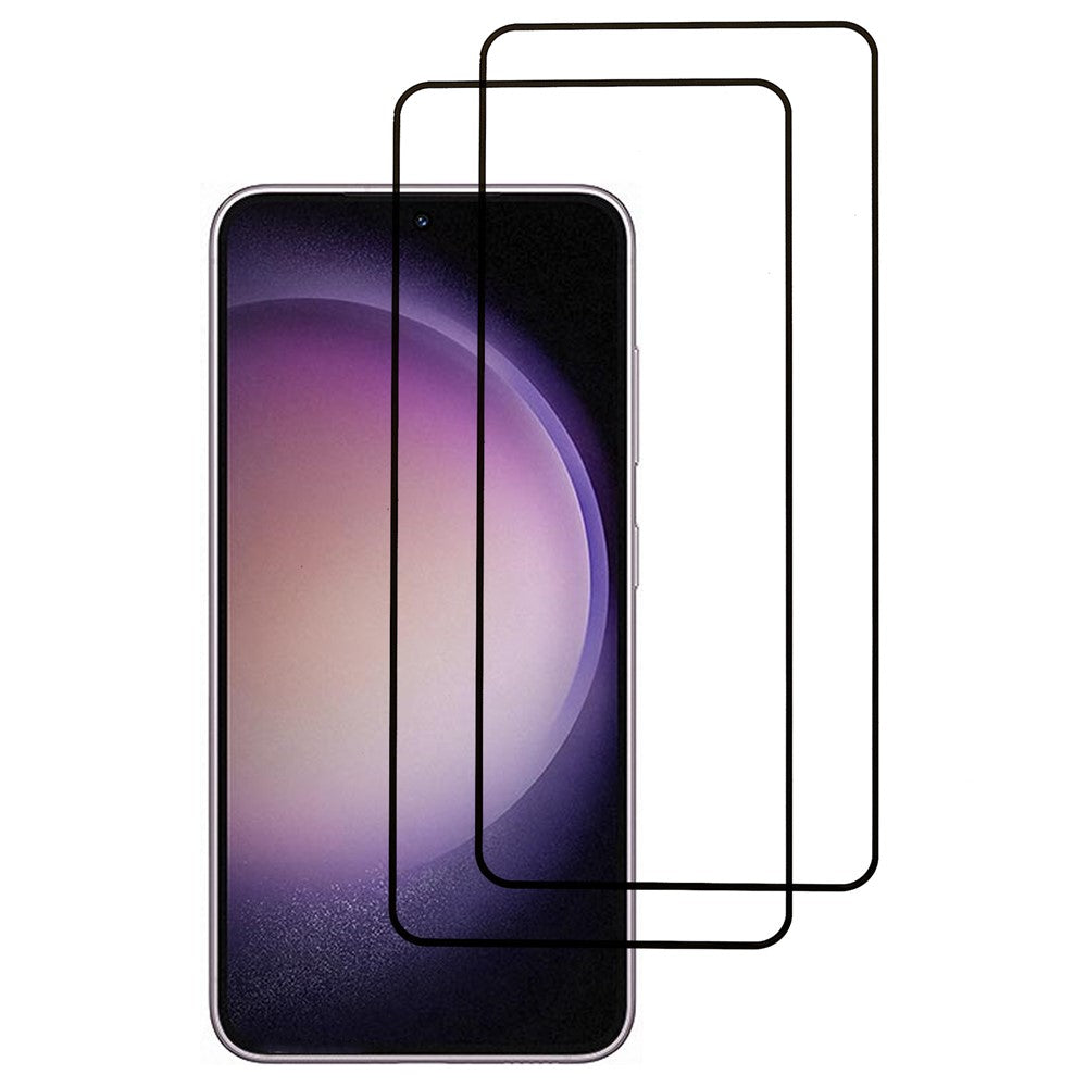 2Pcs For Samsung Galaxy S23 / S22 5G Screen Protector Silk Printing 0.3mm HD Clear Tempered Glass Film