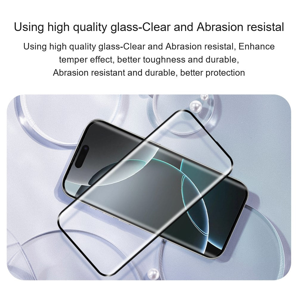 AMORUS for iPhone 17 Full Screen Protector Dispensing Glue 3D Curved Anti-Scratch Tempered Glass Film