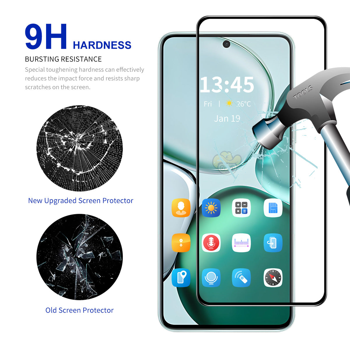 ENKAY HAT PRINCE For Xiaomi Redmi K80 Ultra 5G Screen Protector   Silk Print 0.18mm Tempered Glass (Fingerprint Unlock)