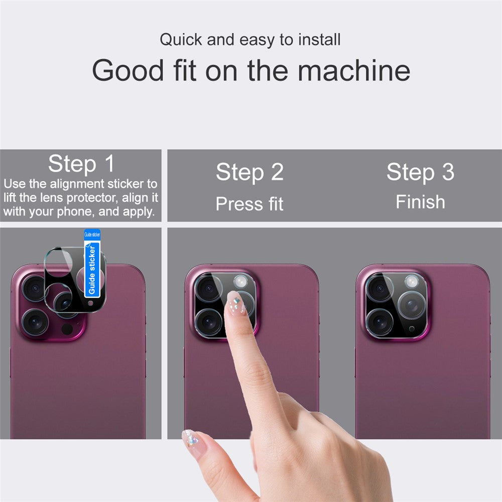 IMAK For Oppo Reno14 Pro 5G (Global) Camera Lens Protector Tempered Glass HD Clear Lens Film (Black Version)