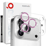NORTHJO For iPhone 17 Pro Camera Lens Protector Glitter Bling Circles Tempered Glass HD Clear 3D Full Coverage