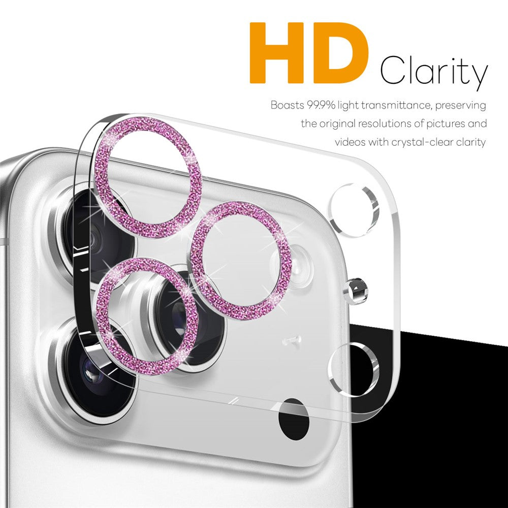 NORTHJO For iPhone 17 Pro Camera Lens Protector Glitter Bling Circles Tempered Glass HD Clear 3D Full Coverage