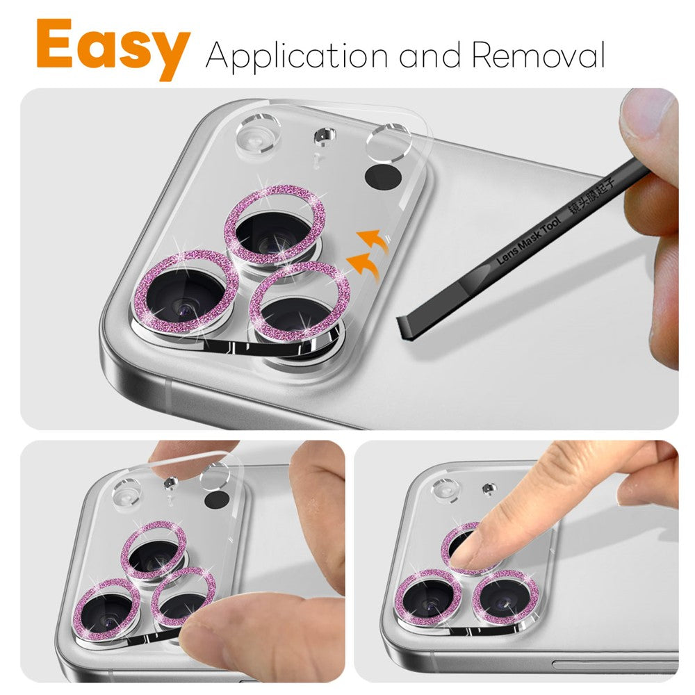 NORTHJO For iPhone 17 Pro Camera Lens Protector Glitter Bling Circles Tempered Glass HD Clear 3D Full Coverage