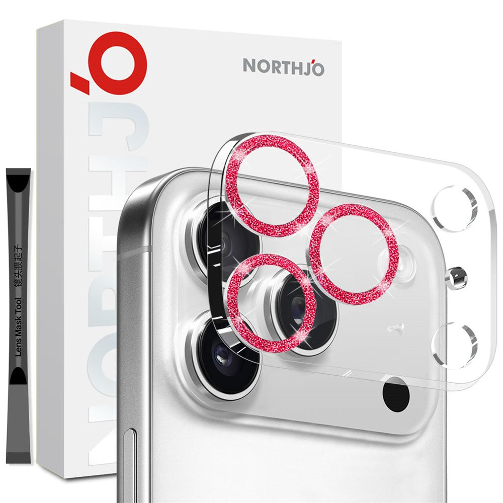 NORTHJO For iPhone 17 Pro Camera Lens Protector Glitter Bling Circles Tempered Glass HD Clear 3D Full Coverage