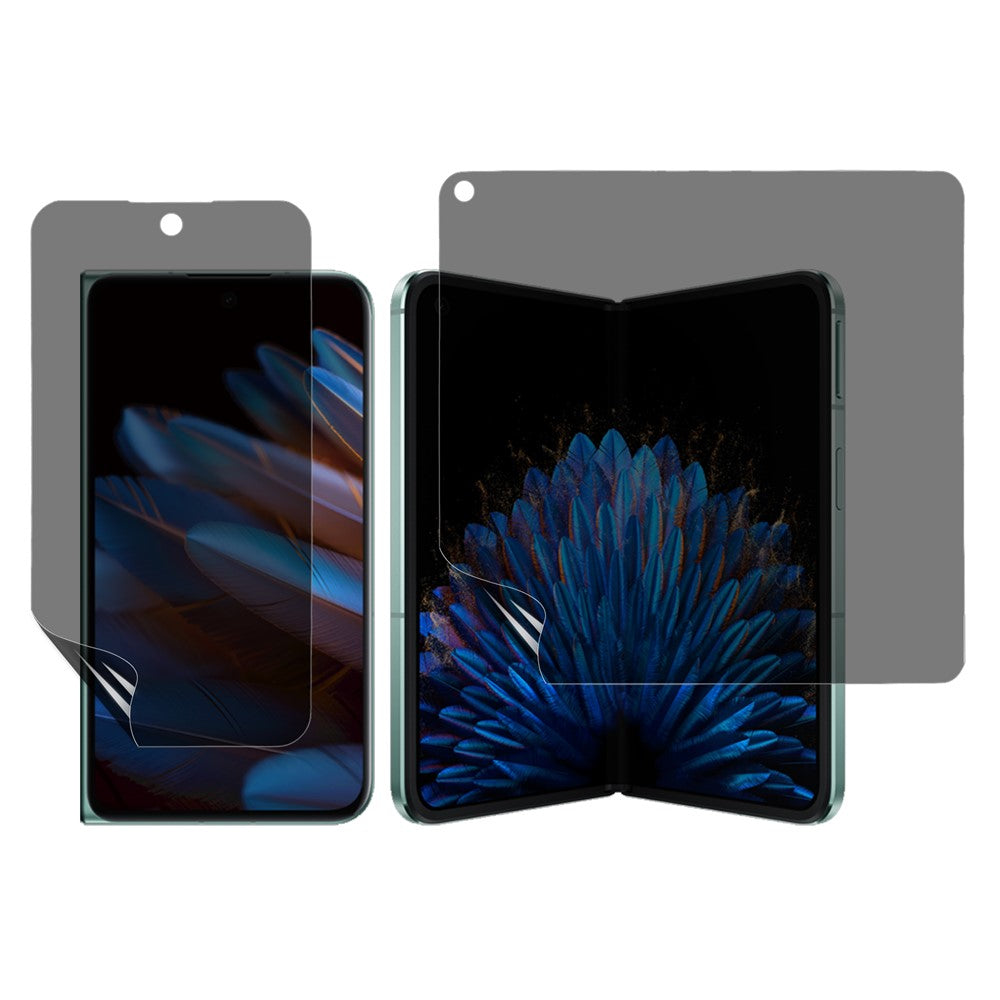 For Oppo Find N2 5G Anti-Spy Screen Protector PET Matte Front and Back Screen Film