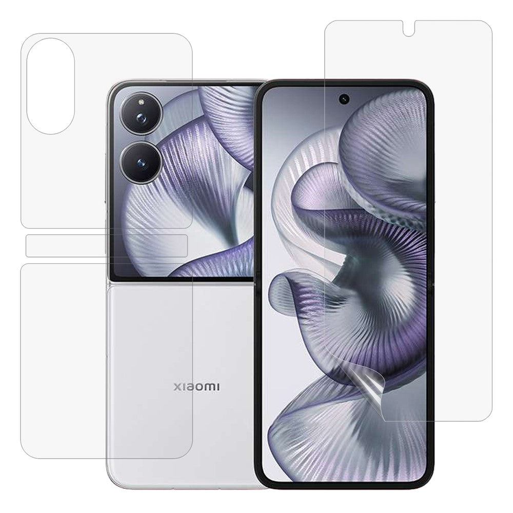 1 set för Xiaomi Mix Flip 2 skärmskydd inuti + fram- + bakstycke matt TPU-film